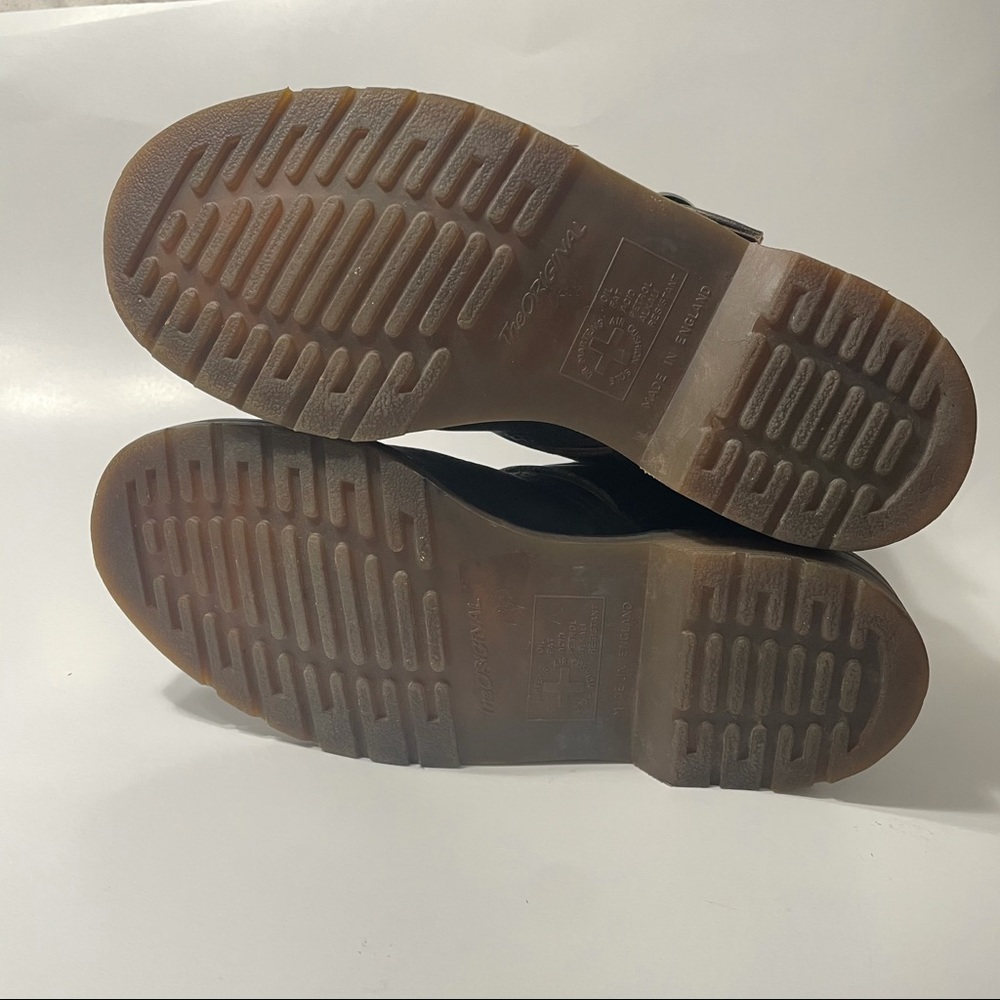 Rare Vintage Dr. Martens Motorcycle Boots Buckles Made in England 5 Black - Picture 10 of 15